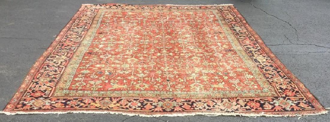 HANDMADE ESTATE ORIENTAL RUG, LIGHT WEAR THROUGHOUT,: HANDMADE ESTATE ORIENTAL RUG, LIGHT WEAR THROUGHOUT, MEASURES 140" X 110", HAS SPOT WORN THROUGH, AS PICTURED