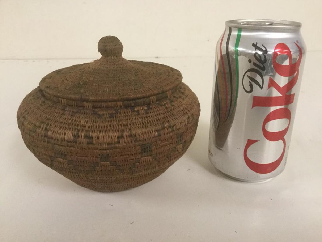 EARLY COVERED INDIAN BASKET, ORIGIN UNKNOWN, FROM (1 of 10)