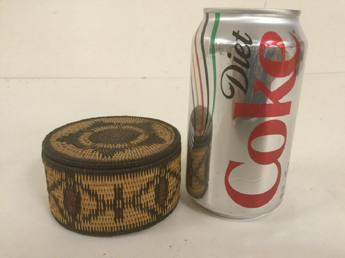 EARLY TIGHTLY WOVEN INDIAN COVERED BASKET, ORIGIN (1 of 10)