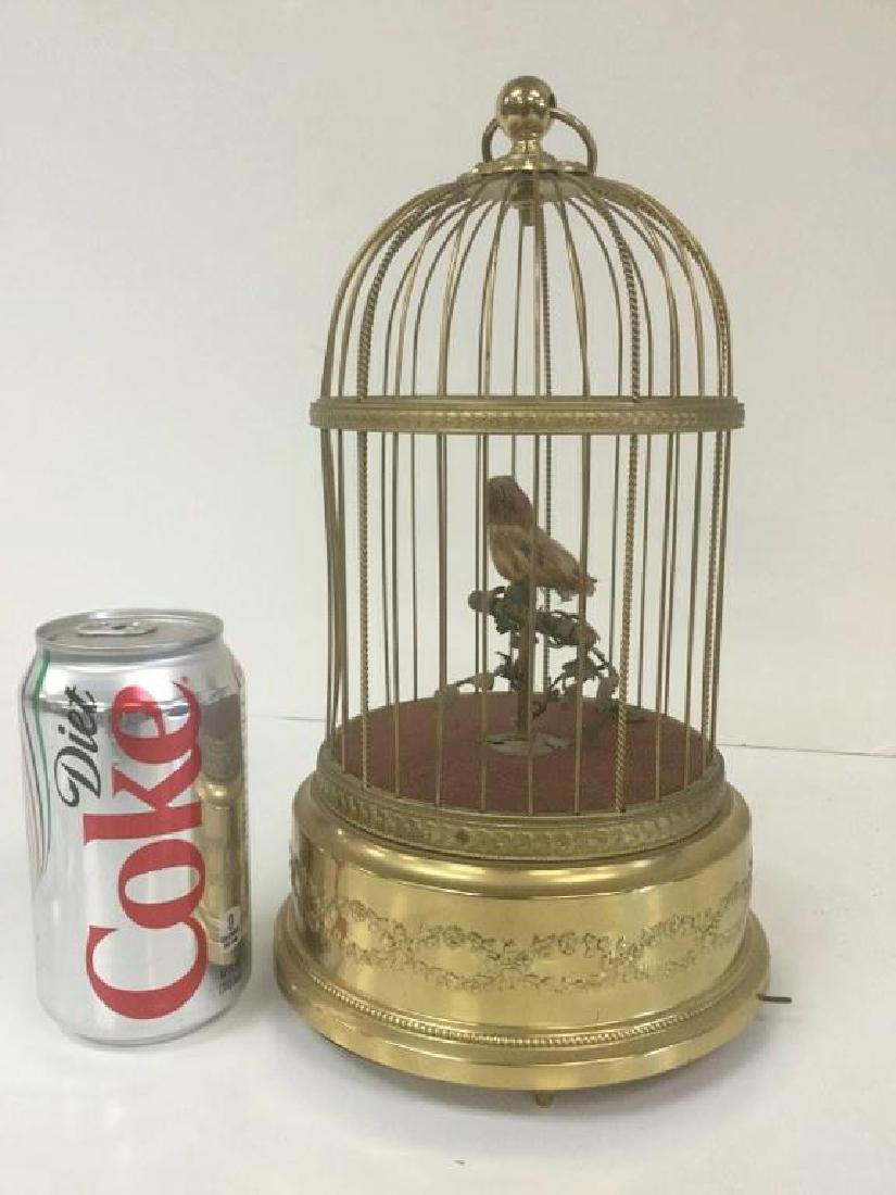 ANTIQUE FRENCH SINGING BIRD IN CAGE AUTOMATON MUSIC (1 of 6)