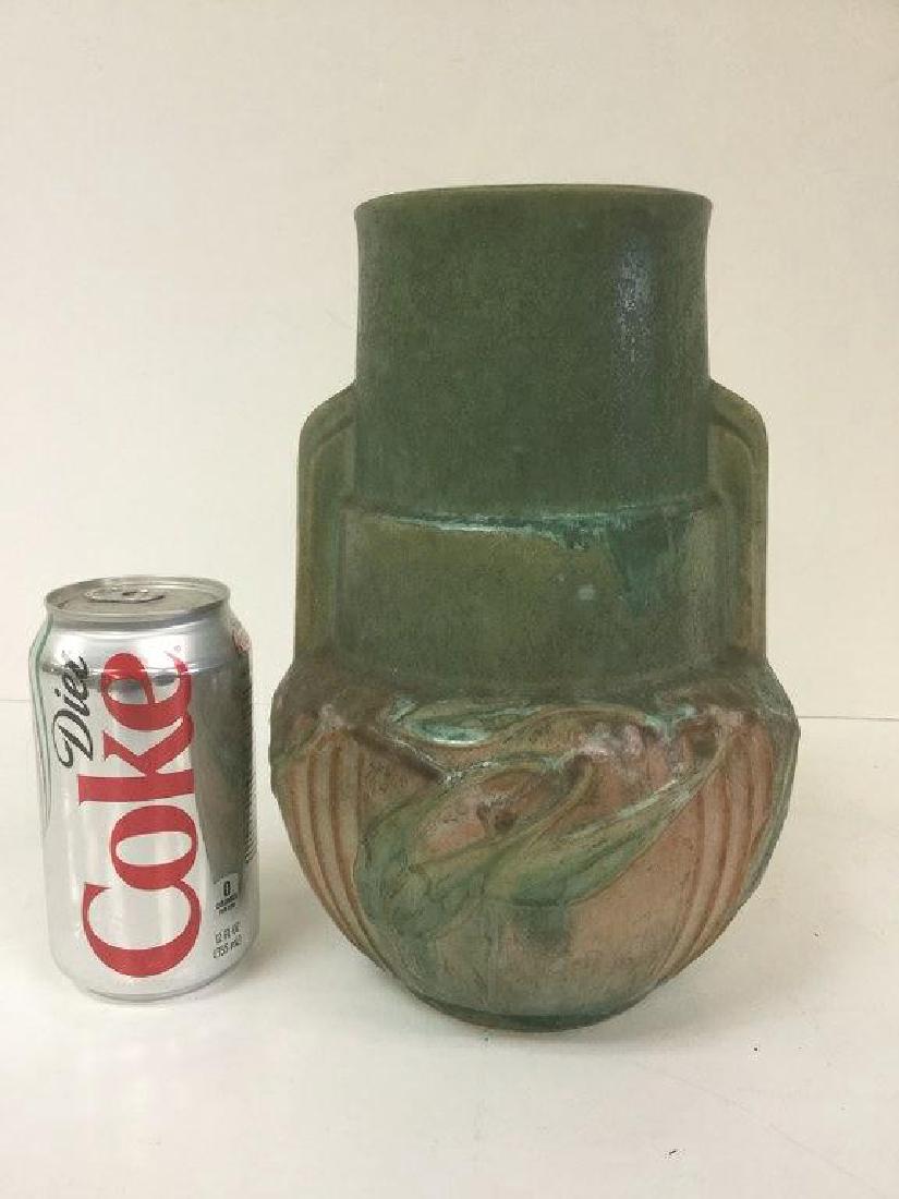 EARLY ROSEVILLE VASE, MEASURES 9 1/4" HIGH, NO DAMAGE, (1 of 3)