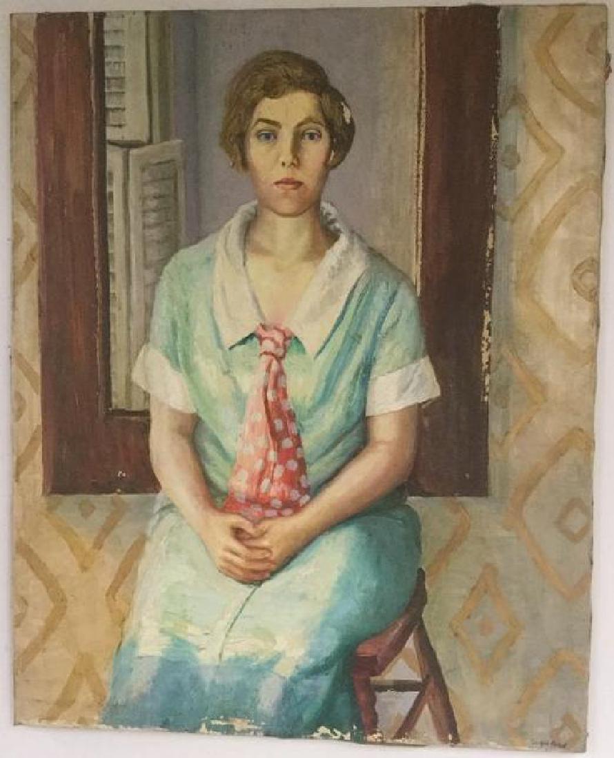 JOSEPH POLLET (1897-1979), O/C PORTRAIT OF WOMAN IN (1 of 3)
