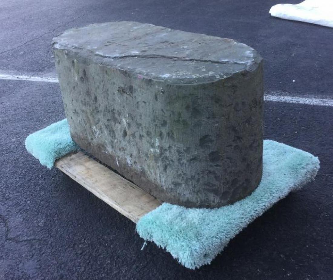 BLUESTONE CARRIAGE STEP FROM KINGSTON, N.Y. MANSION,: BLUESTONE CARRIAGE STEP FROM KINGSTON, N.Y. MANSION, WAS USED AS A STEP IN TO BACK CARRIAGE HOUSE, MEASURES 13 1/2" HIGH X 28 1/2" WIDE AND 12 1/2" FRONT TO BACK. NICE CONDITION.