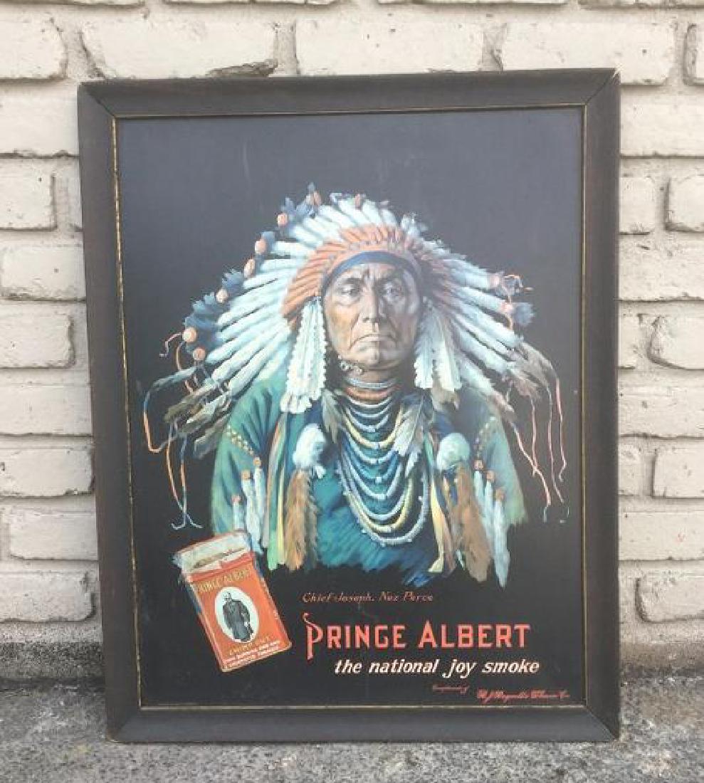 RARE PRINCE ALBERT TIN ADVERTISING SIGN WITH CHIEF (1 of 1)