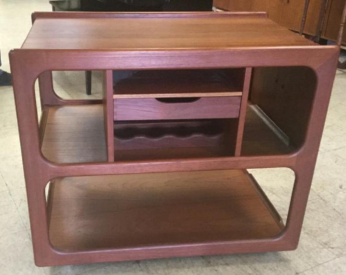 DANISH MODERN TEAK CART W/PULL OUT SIDES FOR SERVING, (1 of 4)
