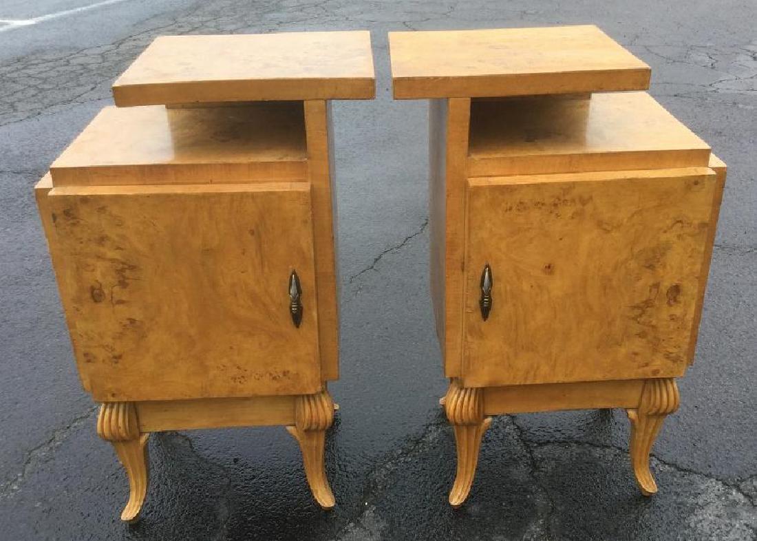 PAIR OF BURL ART DECO NIGHT STANDS, MEASURE 31" HIGH, (1 of 4)