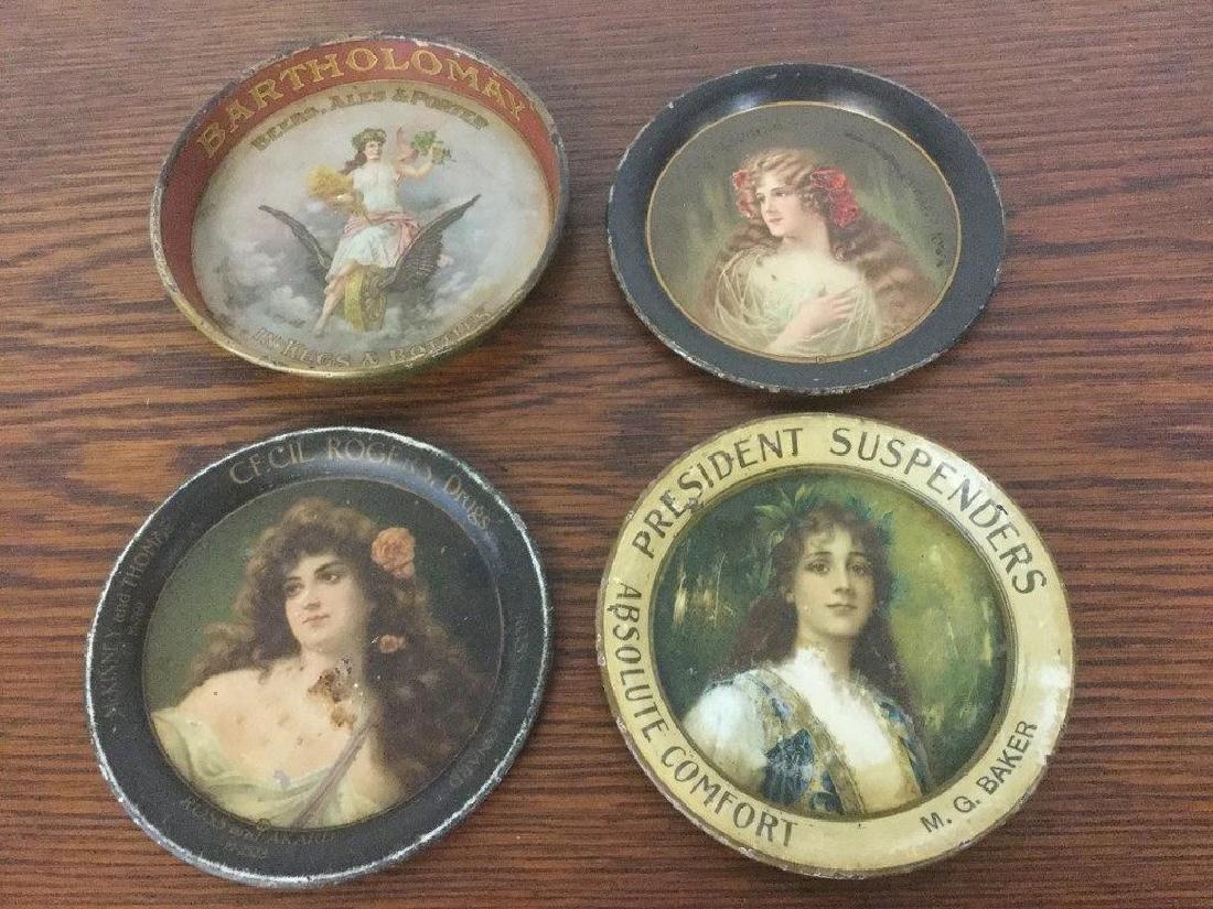 LOT OF 4 ADVERTISING TIP TRAYS INCLUDING BARTHOLOMAY (1 of 2)
