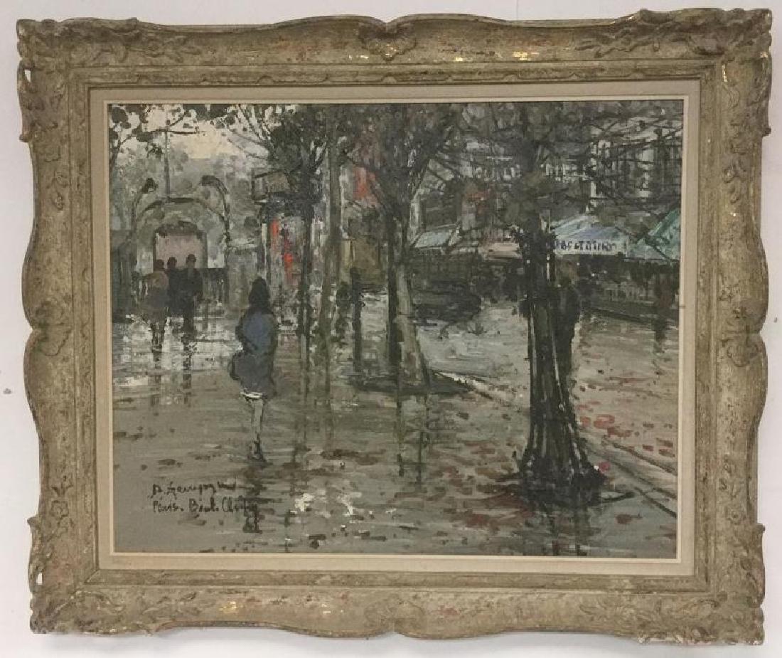 DINO ZAMPOGNA, BORN 1926, O/C PARIS STREET SCENE, CIRCA (1 of 4)