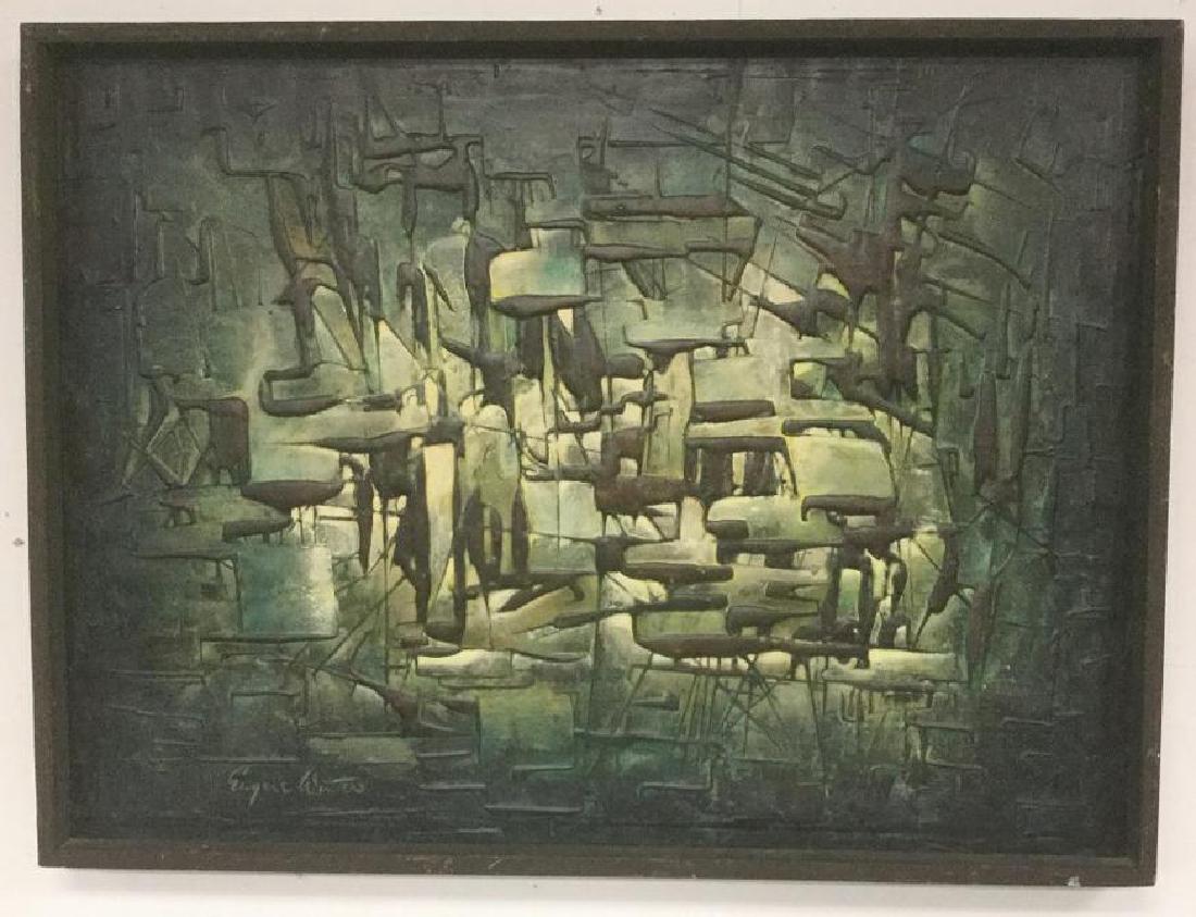 EUGENE WINTER, (1918-1980), ABSTRACT MID CENTURY O/C (1 of 3)