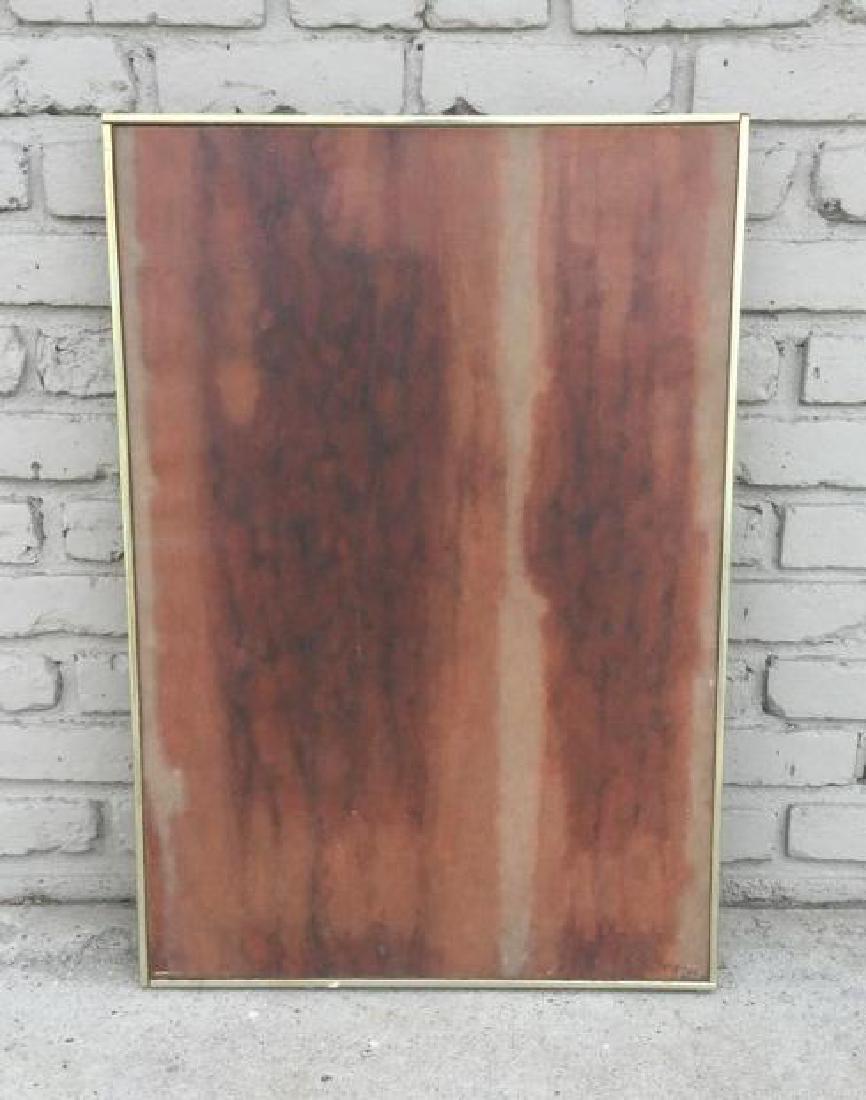 MID CENTURY O/C ABSTRACT SIGNED VIGNES 1961, IN FRAME (1 of 3)