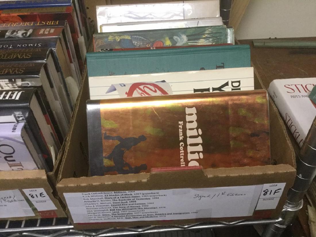BOXLOT OF 12 SIGNED 1ST EDITION BOOKS WITH LIST OF (1 of 2)