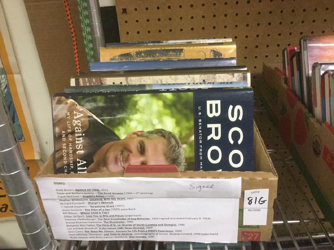 BOXLOT OF 16 SIGNED BOOKS WITH LIST OF BOOKS PICTURED (1 of 2)
