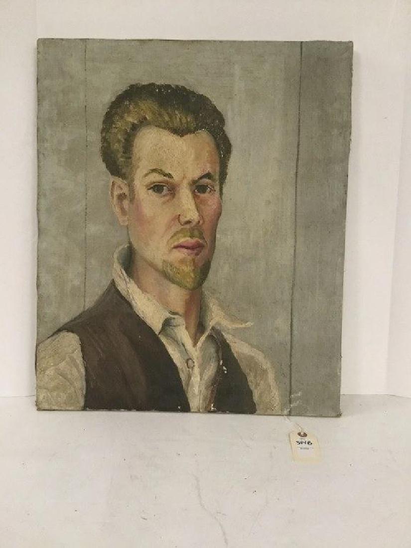JOSEPH POLLET CIRCA 1930'S SELF PORTRAIT, IN AS IS (1 of 2)