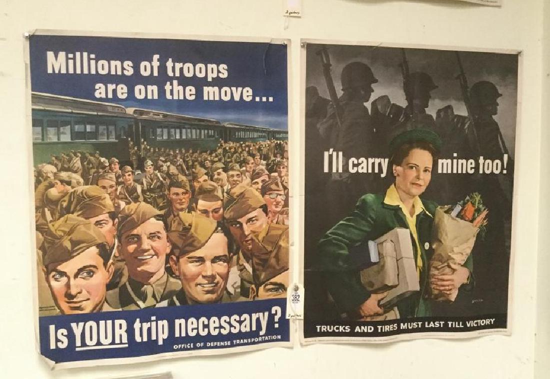 LOT OF 2 WWII POSTERS - IS YOUR TRIP NECESSARY? & (1 of 1)
