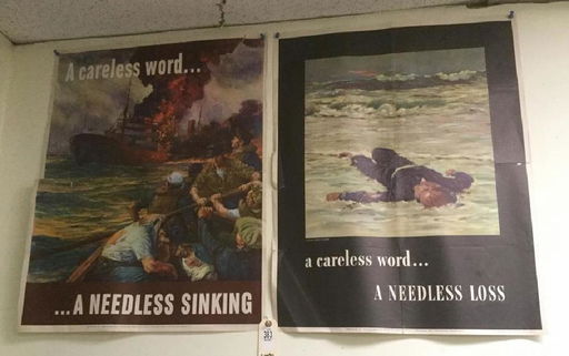 Lot Of 2 Wwii Posters A Careless Word A Needless