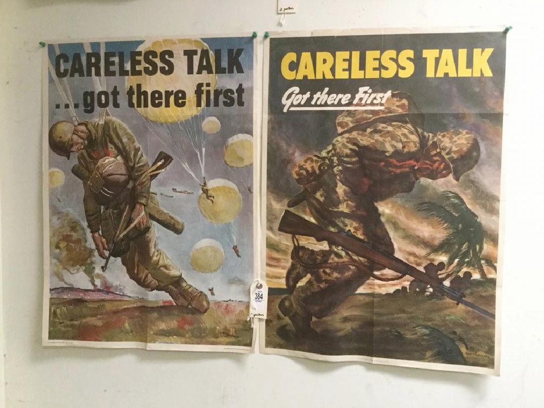 LOT OF 2 WWII POSTERS - 2 CARELESS TALK…GOT THERE (1 of 1)