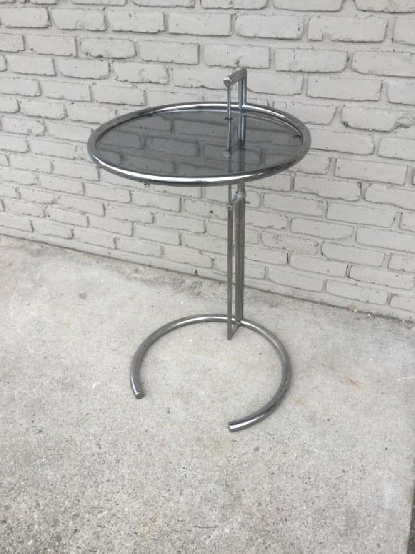 EILEEN GRAY CHROME ADJUSTABLE SIDE TABLE, NICE (1 of 2)