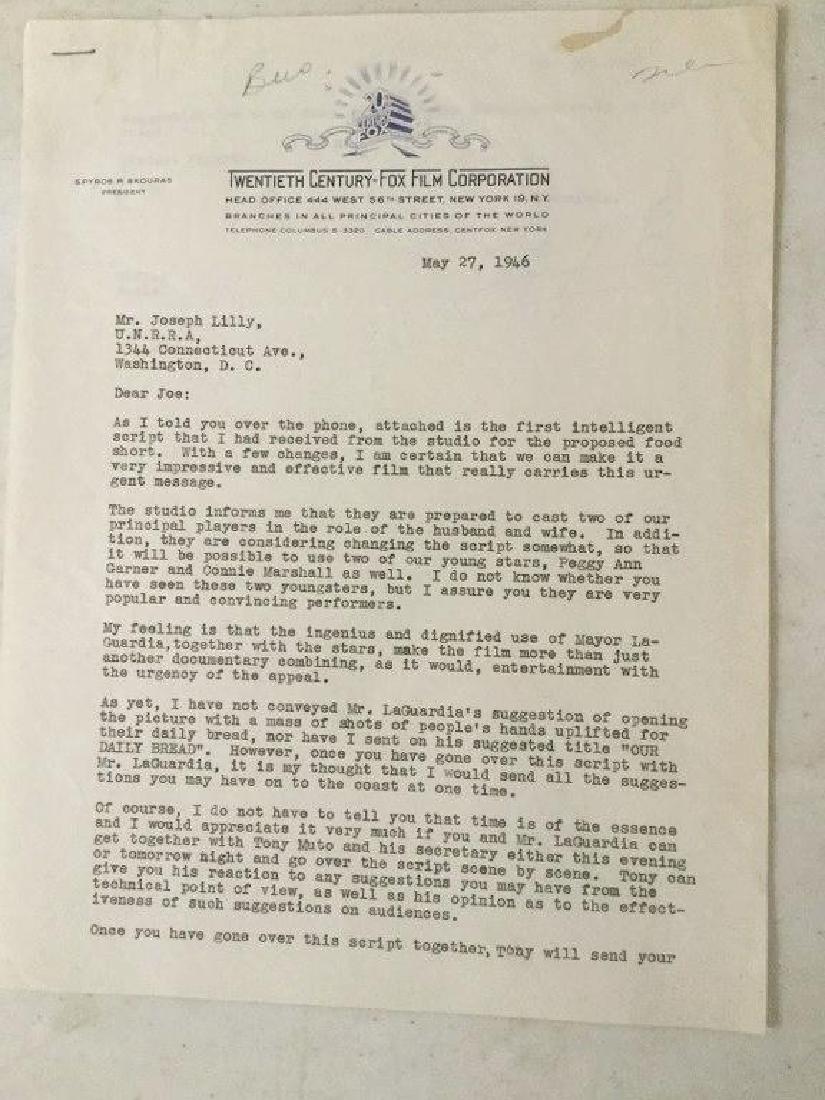 SPYROS P. SKOURAS SIGNED TYPED MANUSCRIPT, TO MR JOSEPH (1 of 3)