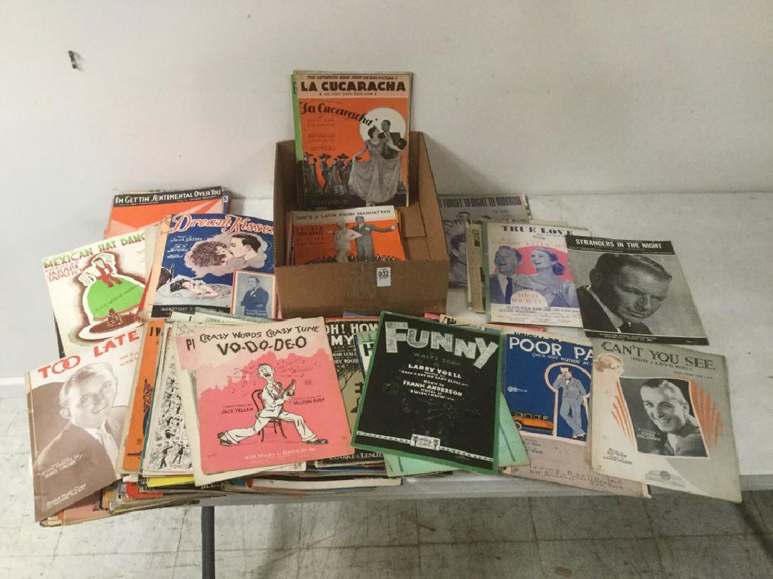 BOXLOT OF APPROX 300-500 PCS OLDER SHEET MUSIC FROM NEW: BOXLOT OF APPROX 300-500 PCS OLDER SHEET MUSIC FROM NEW YORK CITY ESTATE, AS PICTURED