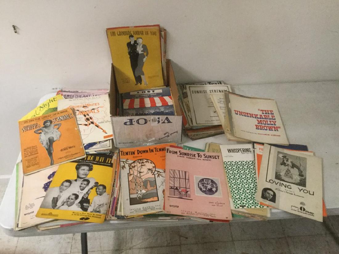 BOXLOT OF APPROX 300-500 PCS OLDER SHEET MUSIC FROM NEW: BOXLOT OF APPROX 300-500 PCS OLDER SHEET MUSIC FROM NEW YORK CITY ESTATE, AS PICTURED