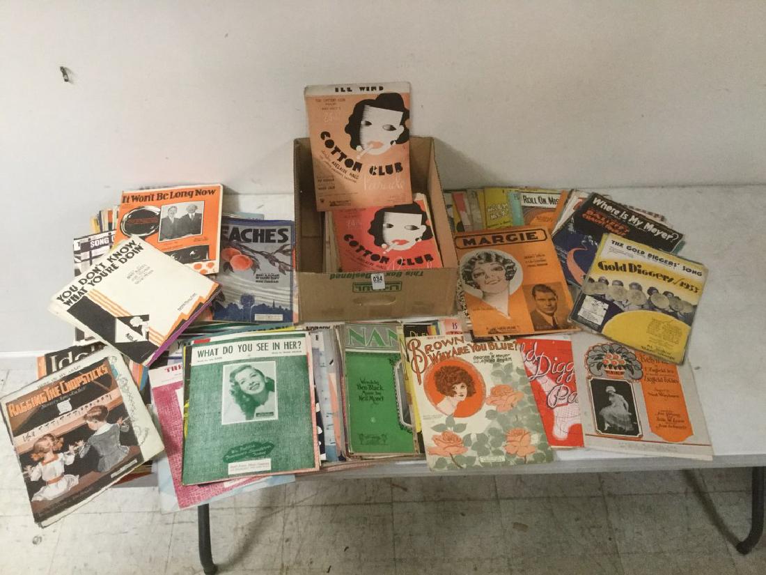 BOXLOT OF APPROX 300-500 PCS OLDER SHEET MUSIC FROM NEW: BOXLOT OF APPROX 300-500 PCS OLDER SHEET MUSIC FROM NEW YORK CITY ESTATE, AS PICTURED