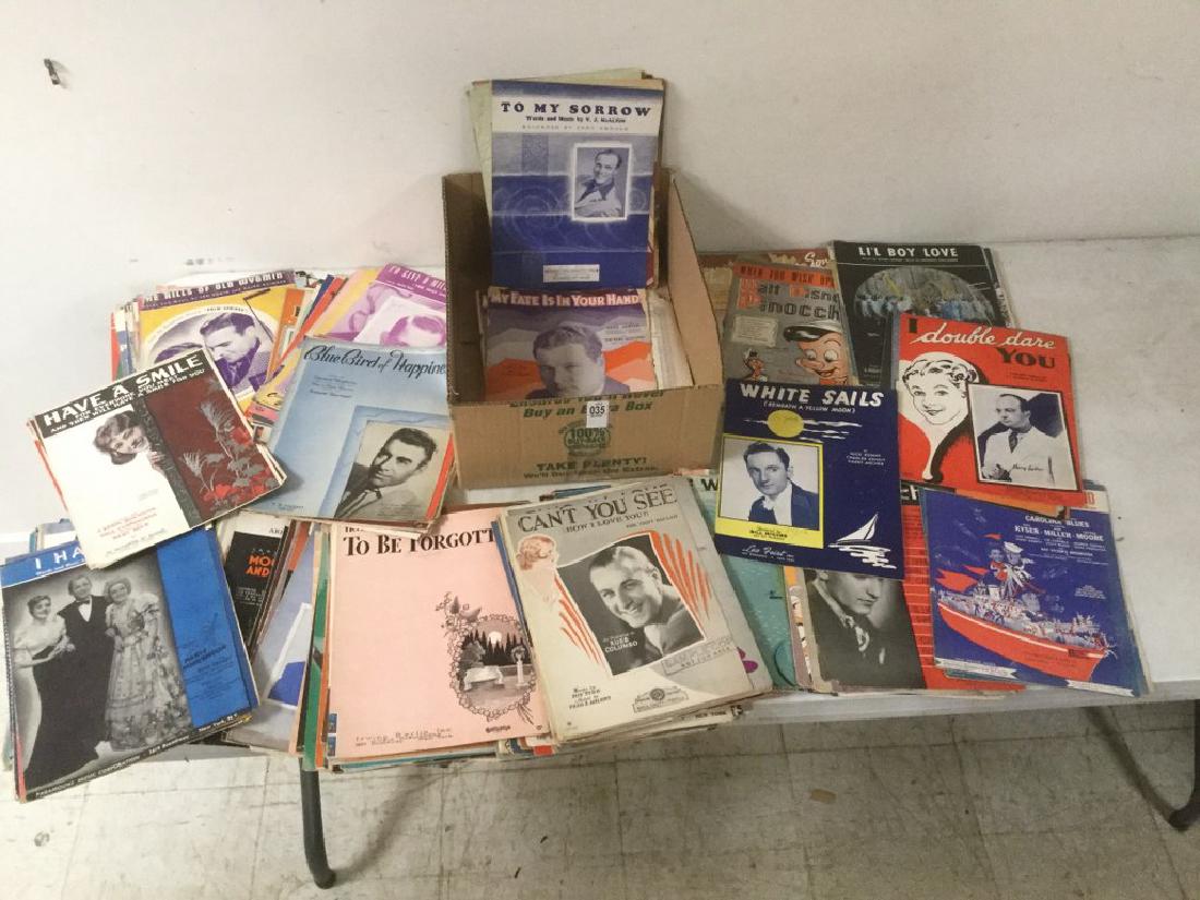 BOXLOT OF APPROX 300-500 PCS OLDER SHEET MUSIC FROM NEW: BOXLOT OF APPROX 300-500 PCS OLDER SHEET MUSIC FROM NEW YORK CITY ESTATE, AS PICTURED