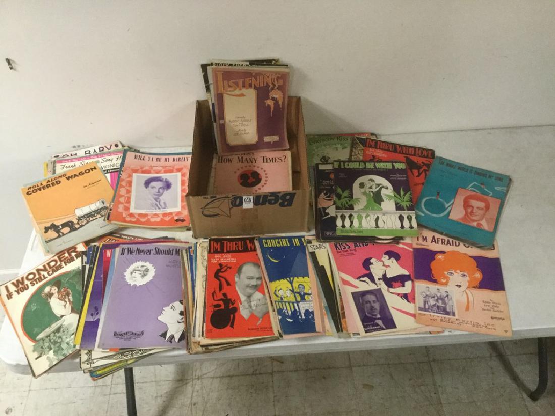 BOXLOT OF APPROX 300-500 PCS OLDER SHEET MUSIC FROM NEW: BOXLOT OF APPROX 300-500 PCS OLDER SHEET MUSIC FROM NEW YORK CITY ESTATE, AS PICTURED