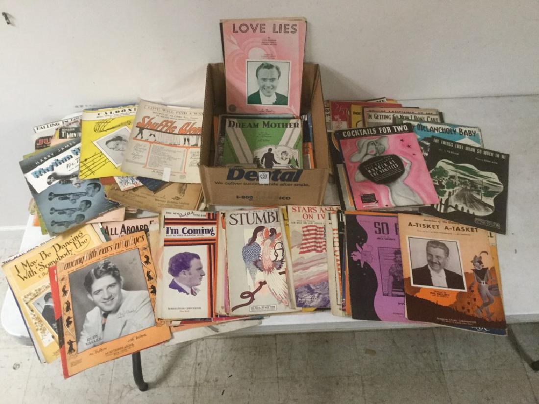 BOXLOT OF APPROX 300-500 PCS OLDER SHEET MUSIC FROM NEW: BOXLOT OF APPROX 300-500 PCS OLDER SHEET MUSIC FROM NEW YORK CITY ESTATE, AS PICTURED