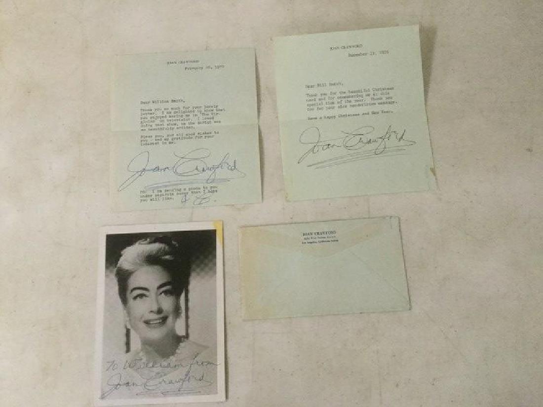 JOAN CRAWFORD (2) SIGNED TYPED LETTERS & SIGNED (1 of 5)