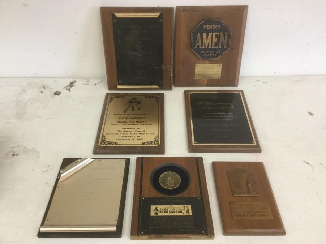 FLOYD PATTERSON ESTATE - 6 AWARD AND RECOGNITION: FLOYD PATTERSON ESTATE - 6 AWARD AND RECOGNITION PLAQUES - MOST FROM 70S AND 80S FROM LOCAL DUTCHESS CO. BUSINESSES, FROM HIS NEW PALTZ, NY HOME