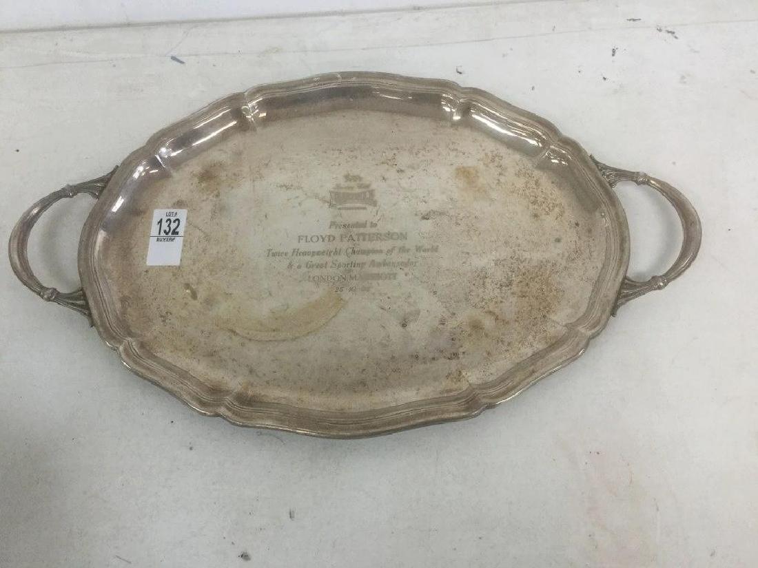FLOYD PATTERSON ESTATE - 20" SILVERPLATE PLATTER, FROM (1 of 2)