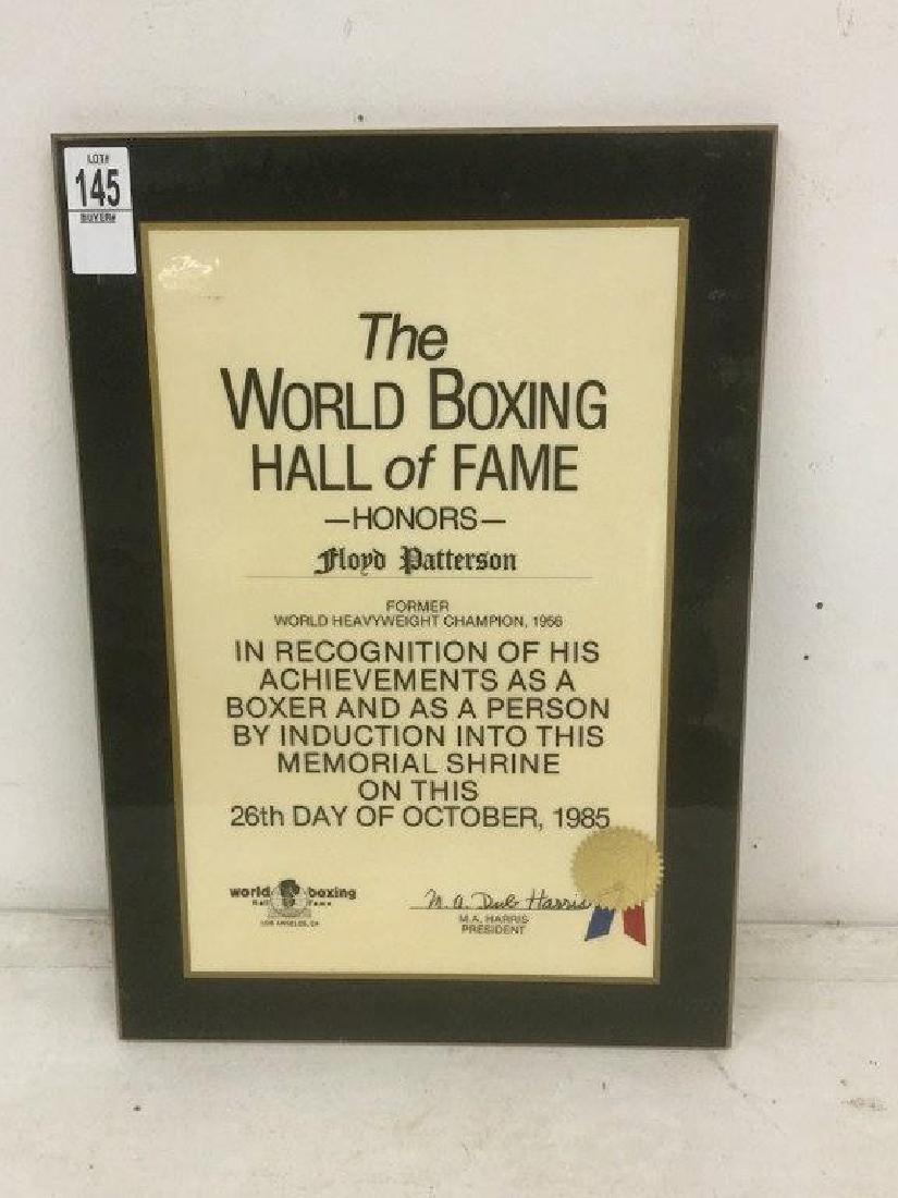 FLOYD PATTERSON ESTATE - 11 X 16 PLAQUE FROM THE WORLD (1 of 1)