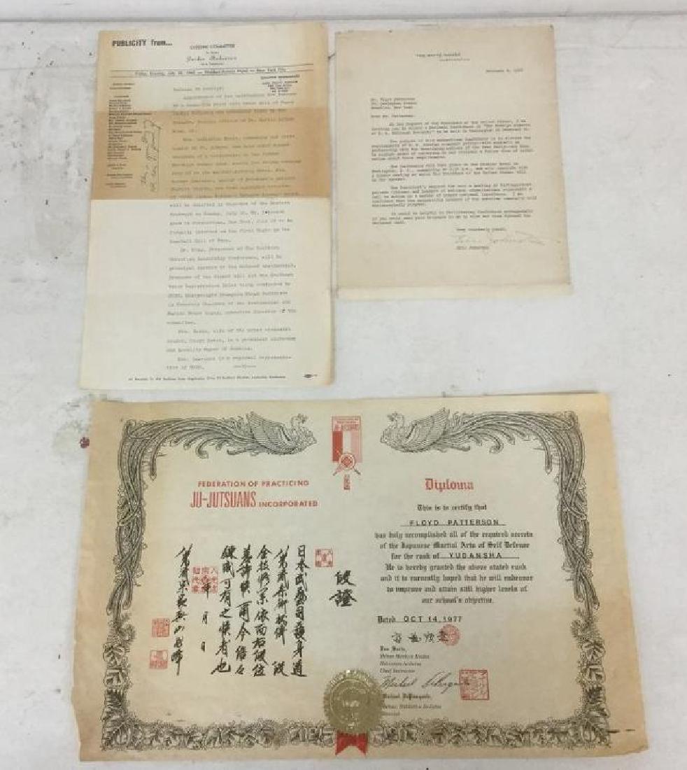 FLOYD PATTERSON ESTATE - LOT OF THREE DOCUMENTS, WHITE (1 of 5)