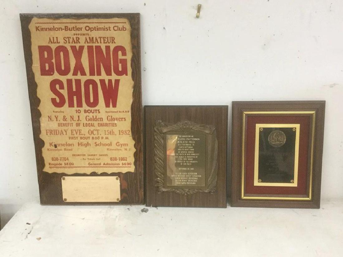 FLOYD PATTERSON ESTATE -LOT OF 3 PLAQUES - DEDICATION (1 of 5)