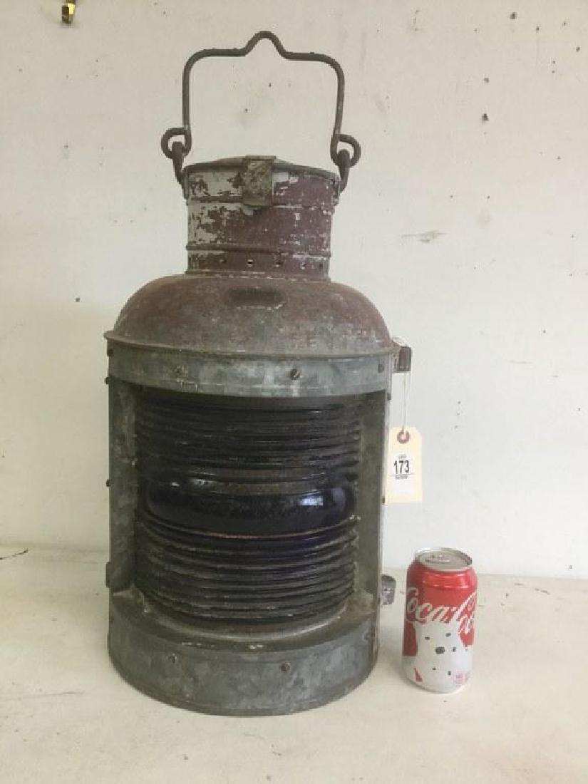 A WARD HENDRICKSON EARLY MARINE LANTERN, GALVENIZED (1 of 2)