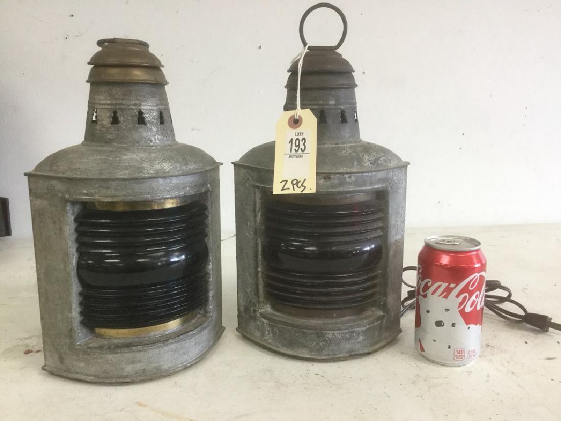 2 PERKO PERKINS MARINE LANTERNS, GALVENIZED, BRASS (1 of 1)