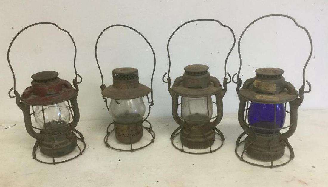 4 NEW YORK CENTRAL RAILROAD LANTERNS, ALL MARKED ON THE (1 of 6)