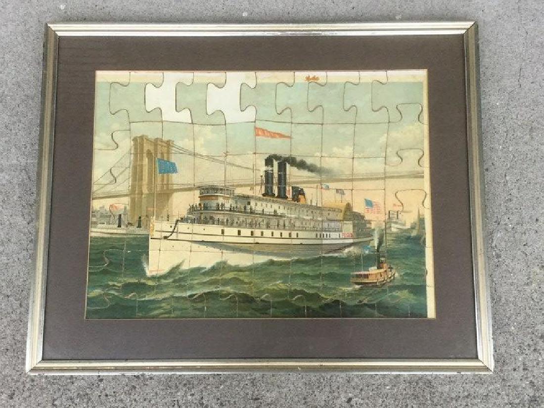 EARLY PUZZLE OF THE FALL RIVER LINE SHIP "THE PILGRIM", (1 of 2)