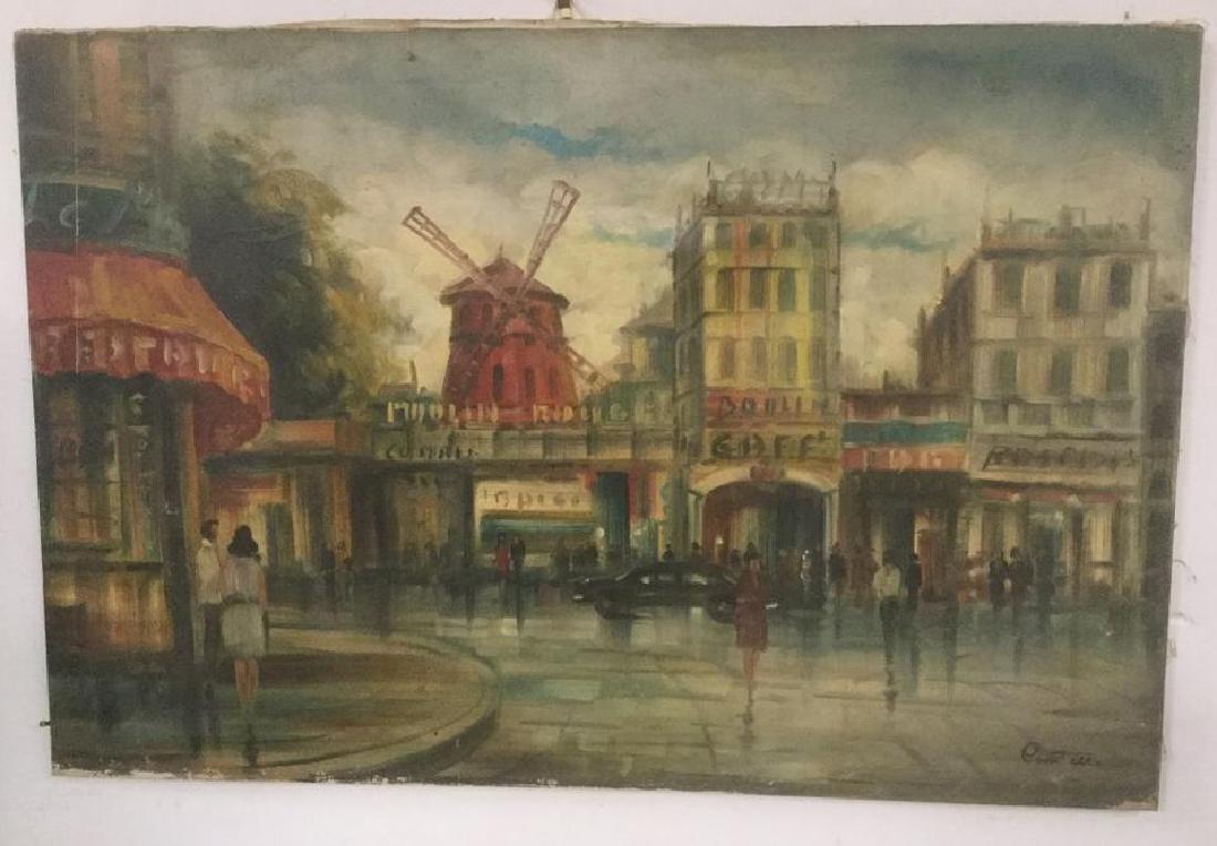 1940'S O/C PARIS STREET SCENE, SIGNED LOWER (1 of 5)