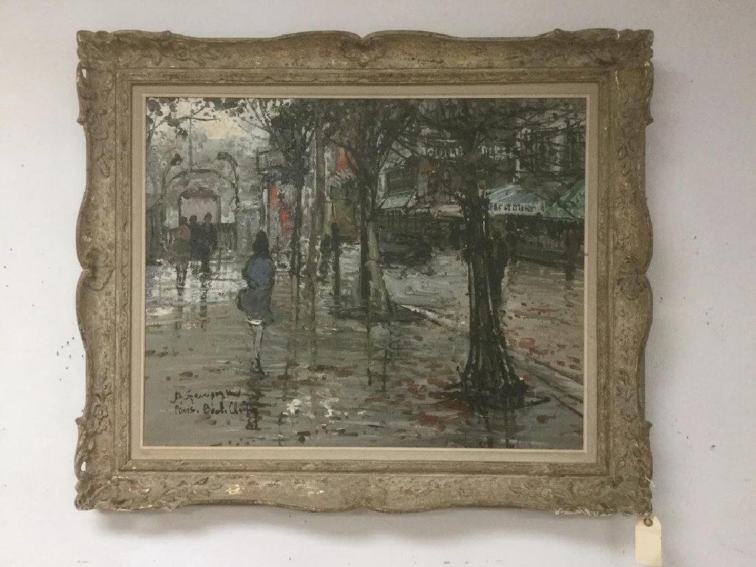 D. ZAMPOSMA (?) O/C 1950'S PARI STREET SCENE IN (1 of 4)