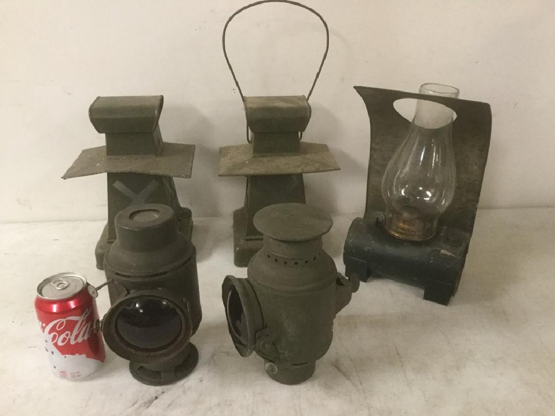 LOT OF 5 MISC LANTERNS, INCLUDING POSSIBLY MILITARY, IN (1 of 4)