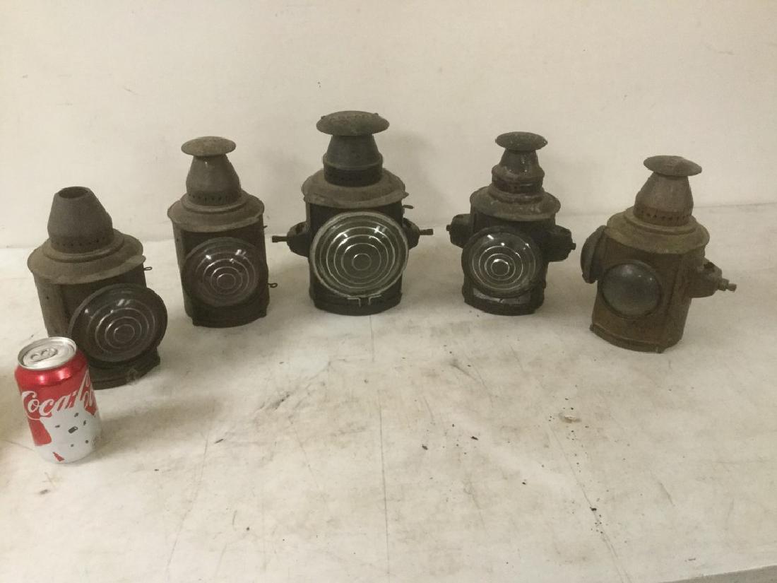 5 OLDER RAILROAD LANTERNS, ALL ADLAKE, IN AS FOUND (1 of 3)