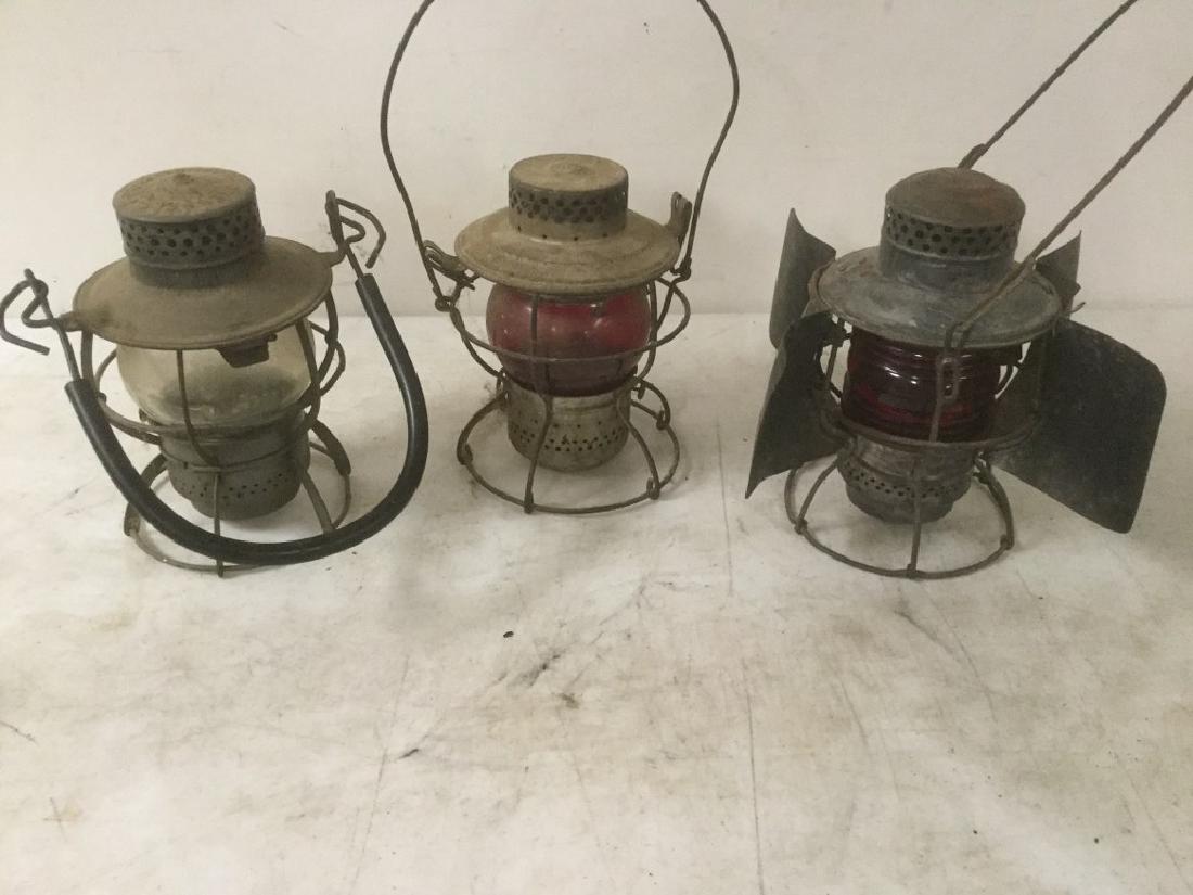 3 PENNSYLVANIA RAILROAD LANTERNS, ALL MARKED ON (1 of 4)