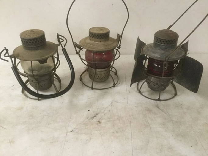 3 Pennsylvania Railroad Lanterns, All Marked On