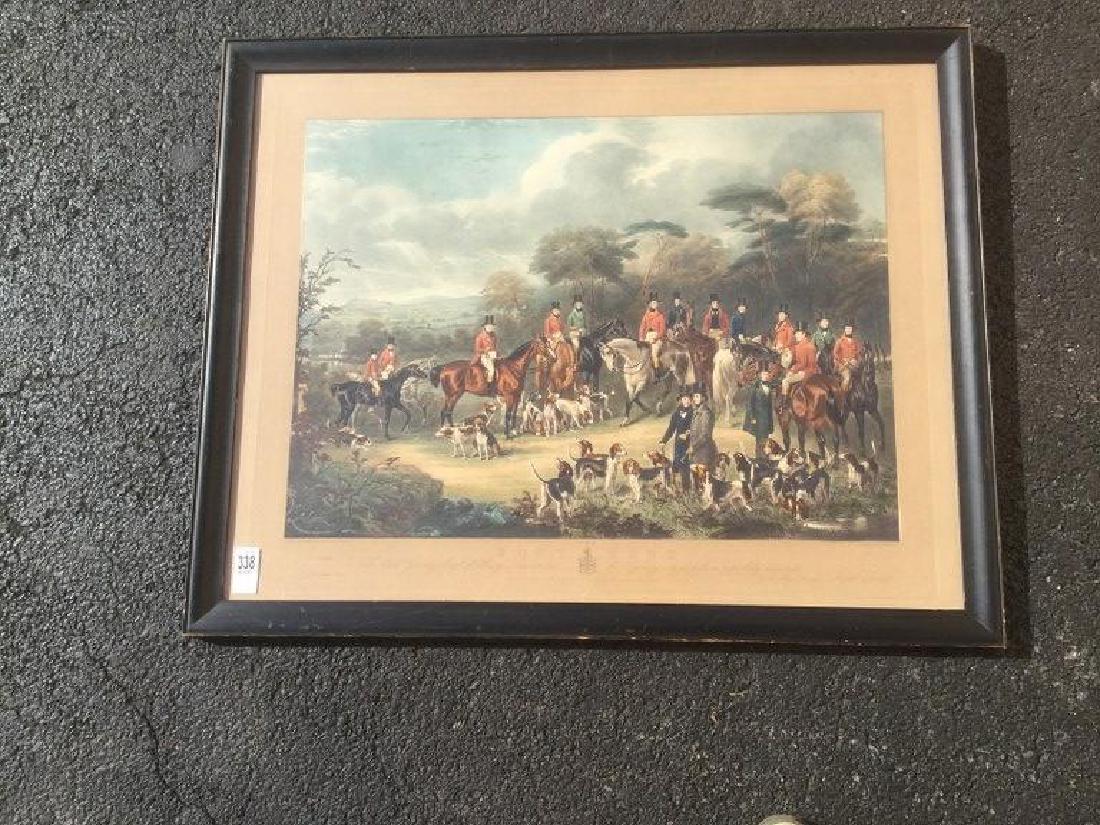 ENGLISH HUNT PRINT TITLED THE BURY HUNT NICELY FRAMED (1 of 4)