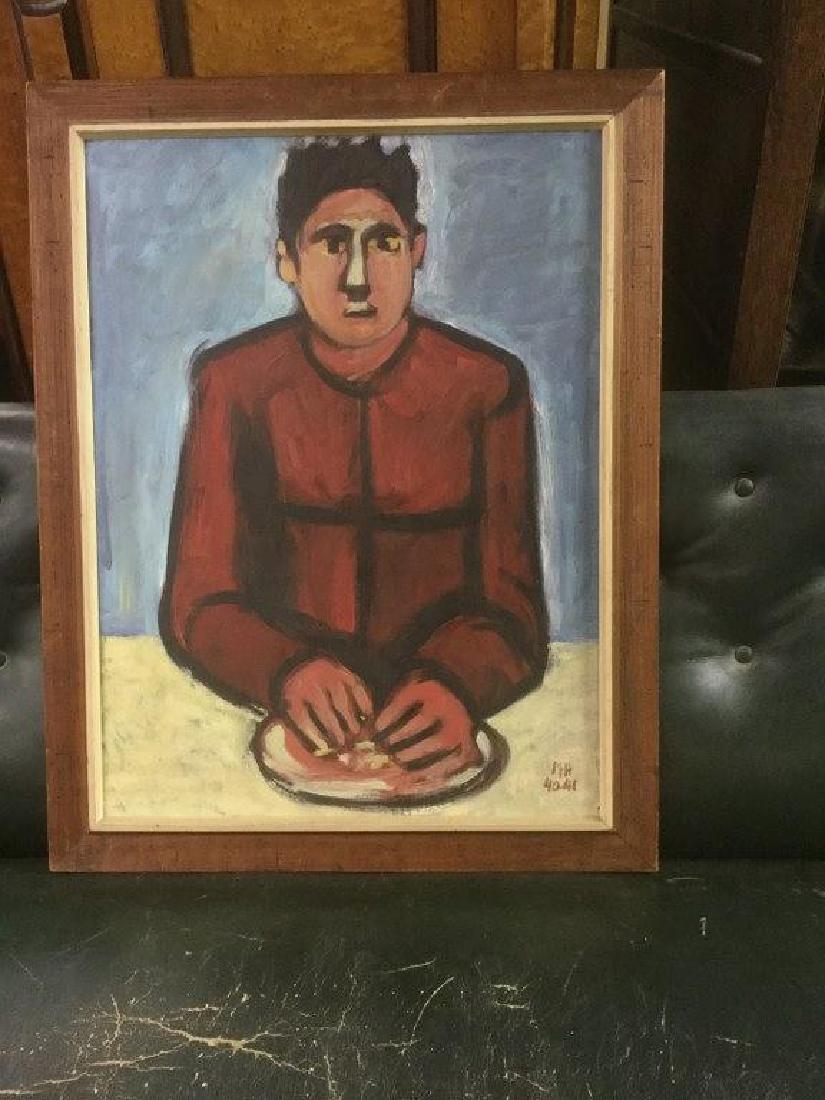 MARSDEN HARTLEY (?)  O/B MAN SEATED AT TABLE W/PLATE (1 of 5)