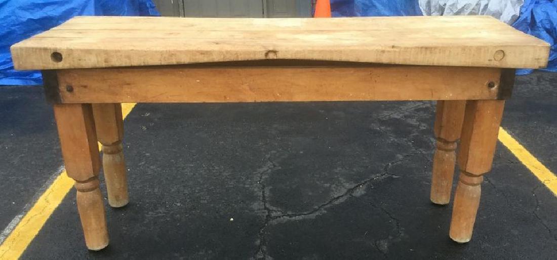 OLD BUTCHER BLOCK WORK TABLE, MEASURES 72" LONG, 24 (1 of 7)
