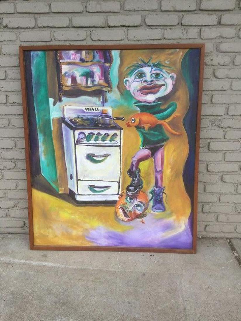 COSIMA VON BONIN(?) BORN 1962, IMPRESSIONIST O/C FIGURE (1 of 7)