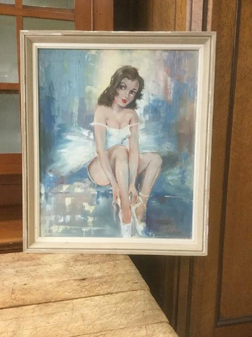 1950'S O/C BALLERINA, SIGNED ILLEDGIBLY AS PICTURED, (1 of 2)