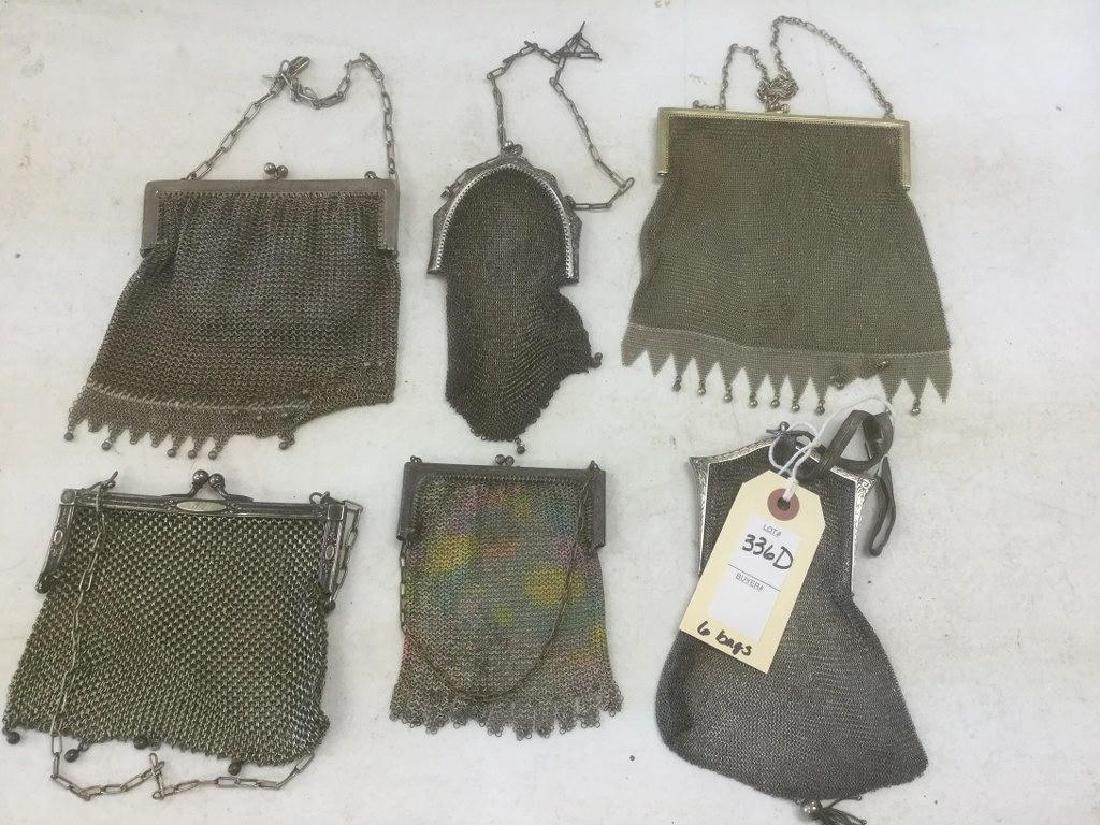 6 OLDER MESH BAGS, SOME HAVE TEARS, 1 HAS INITIALS ON (1 of 1)